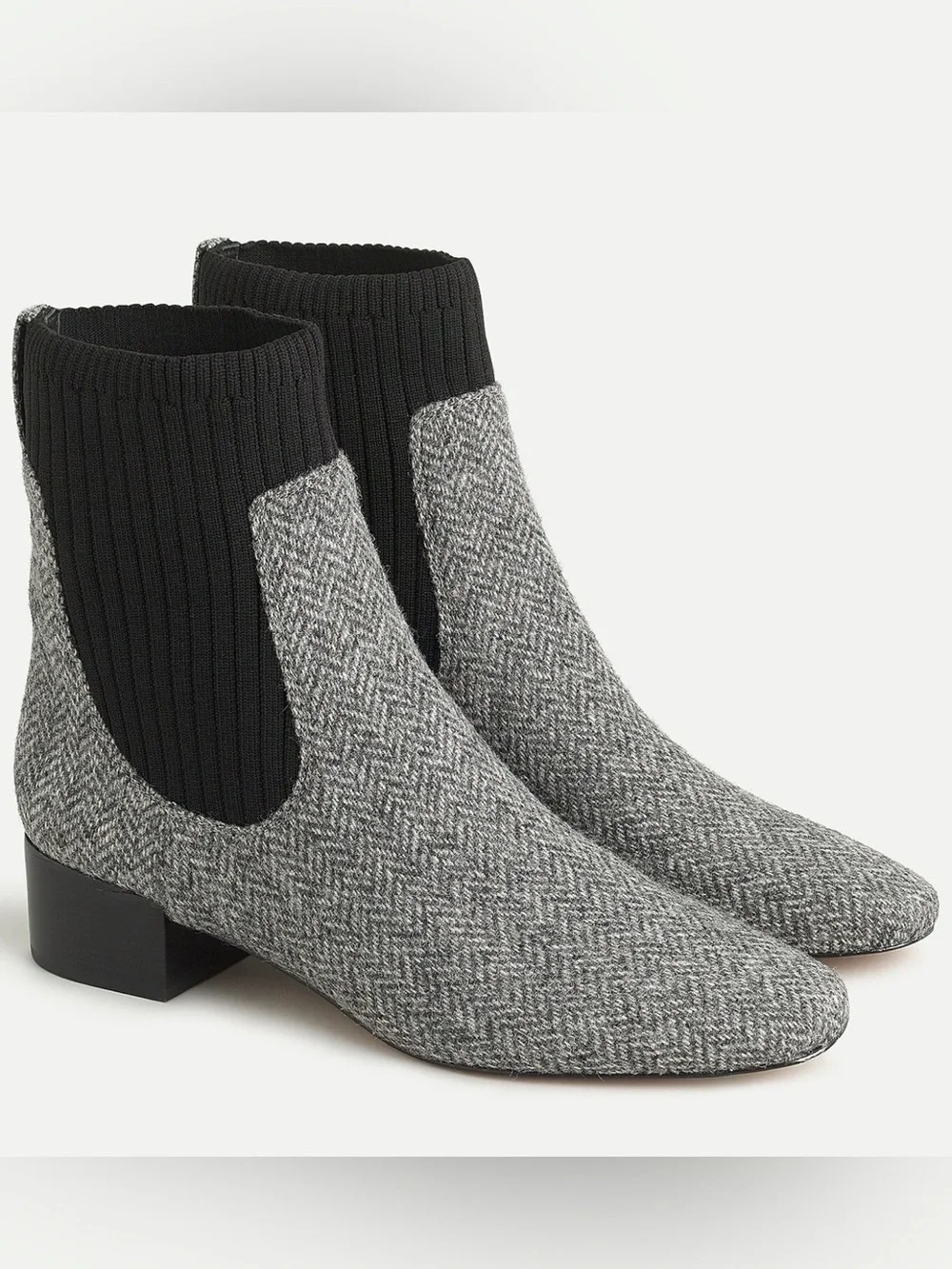 J. Crew Ribbed-shaft herringbone boots